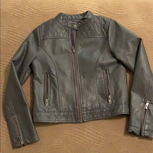 Dark gray/charcoal pleather jacket